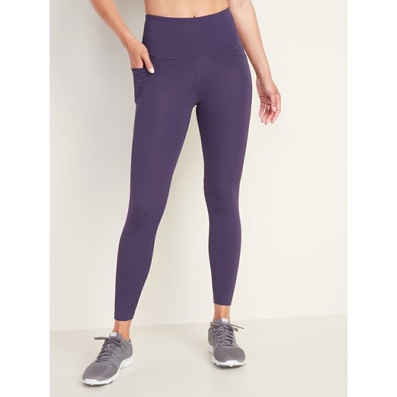 Old Navy Elevate Purple Pocket Athletic Leggings XS - Picture 1 of 4